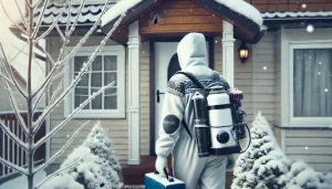 Dezynsekcja wykonywana zimą przy niskiej temperaturze na zewnątrz.