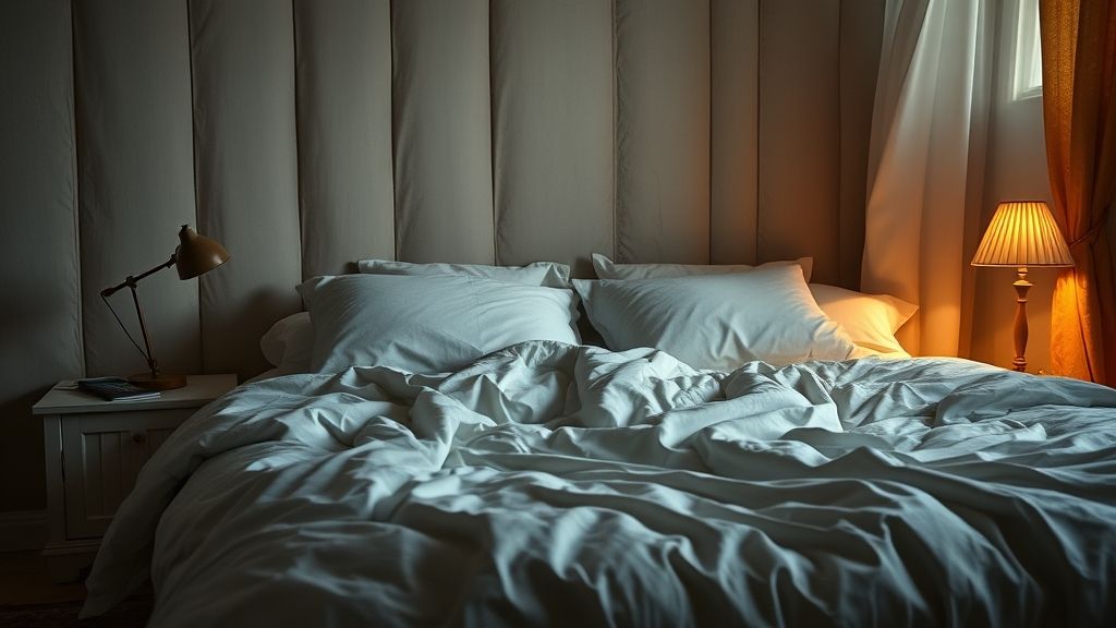 Nieposłane łóżko ilustrujące pluskwy - problem wymagający dezynsekcji