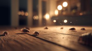 Gryzki na drewnianej powierzchni w nowoczesnej kuchni – realistyczne zbliżenie